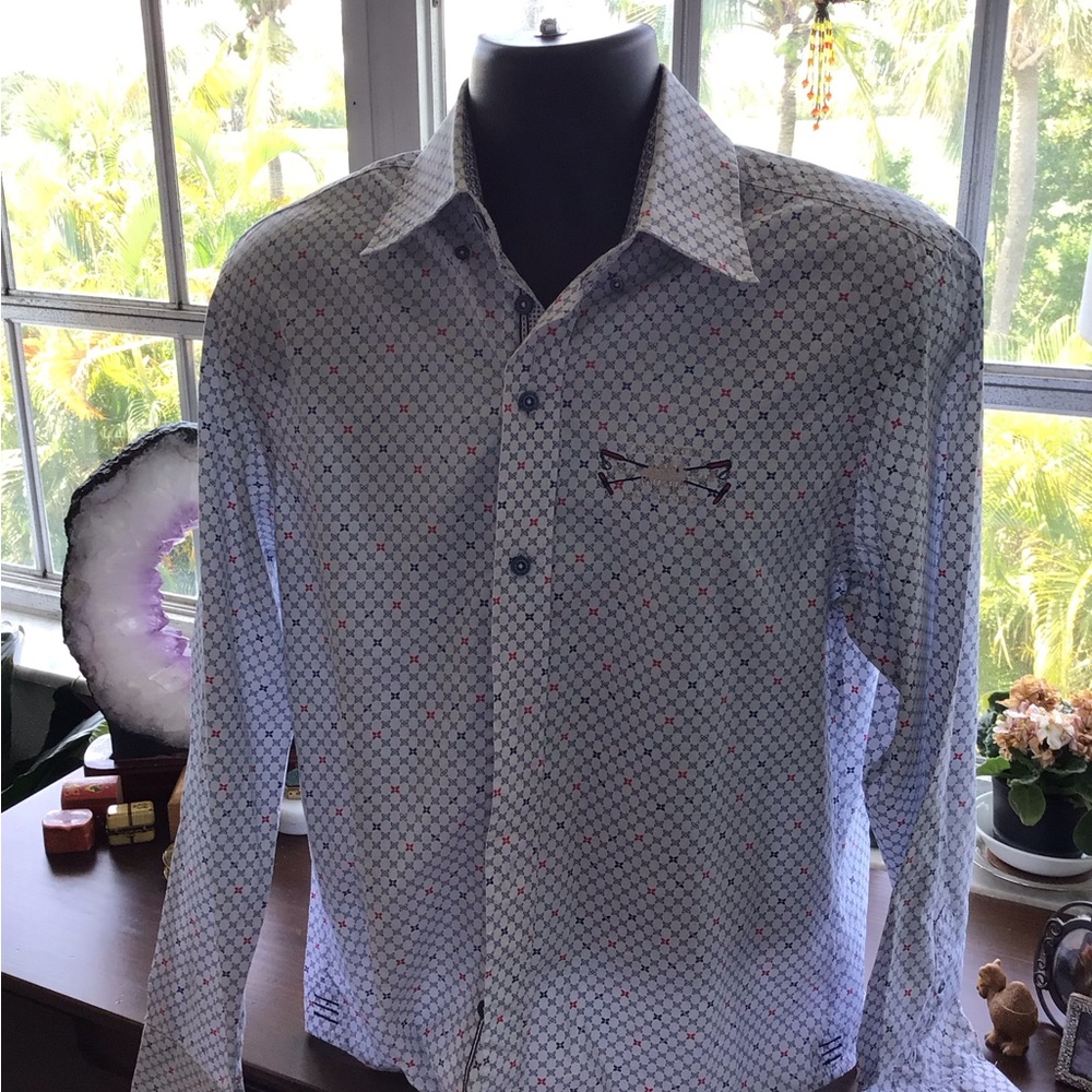Van Santen & Van Santen polo player’s society embroidered shirt London sleeve